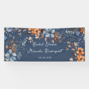 Blaue und orange wilde Blumen Brautparty Banner