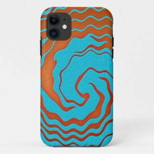 Blaue und orangefarbene Abstrakte Wave Art Case-Mate iPhone Hülle