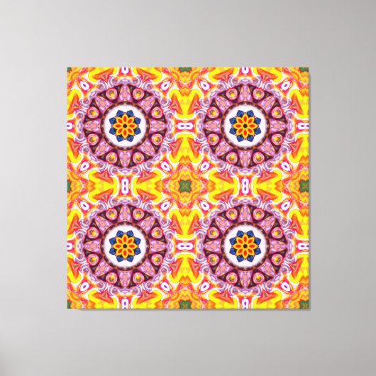 Blaue und orangefarbene Blume Leinwanddruck (Vorderseite)