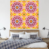 Blaue und orangefarbene Blume Leinwanddruck (Insitu (Schlafzimmer))