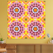 Blaue und orangefarbene Blume Leinwanddruck (Insitu (Wohnzimmer))