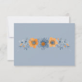 Blaue und orangefarbene Blumen Save-the-Date-Karte Save The Date (Rückseite)