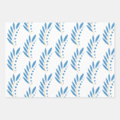 Blaue und orangefarbene Blumenumhüllungsblätter Geschenkpapier Set (Vorderseite 3)