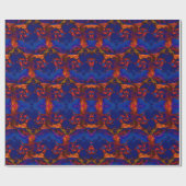 Blaue und orangefarbene Melt-Papiere zum Abpacken  Geschenkpapier (Flach)