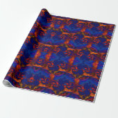 Blaue und orangefarbene Melt-Papiere zum Abpacken  Geschenkpapier (Ungerollt)