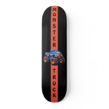 Blaue und orangefarbene Monster LKW 8 1/8" Skatebo
