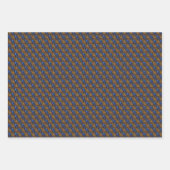 Blaue und orangefarbene Pfauenfedermuster Geschenkpapier Set (Vorderseite 3)