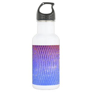 Blaue und orangefarbene Schallwellen Edelstahlflasche
