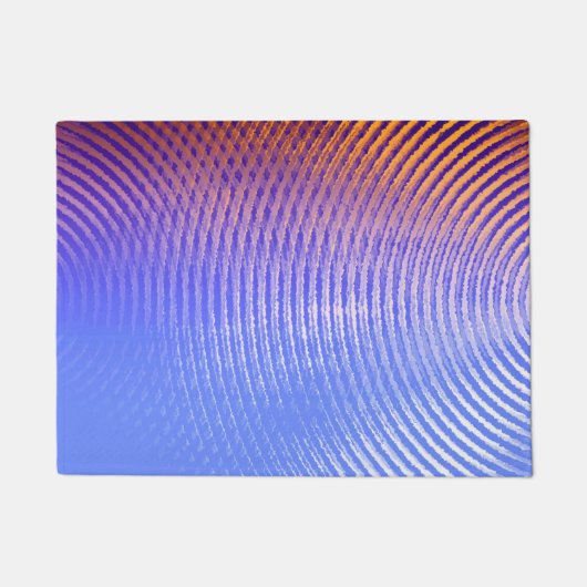 Blaue und orangefarbene Schallwellen Fußmatte (Vorderseite)