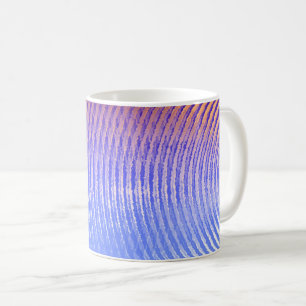 Blaue und orangefarbene Schallwellen Kaffeetasse