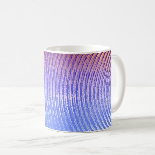 Blaue und orangefarbene Schallwellen Kaffeetasse (VorderseiteRechts)