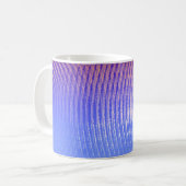 Blaue und orangefarbene Schallwellen Kaffeetasse (Vorderseite Links)
