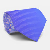 Blaue und orangefarbene Schallwellen Krawatte (Gerollt)