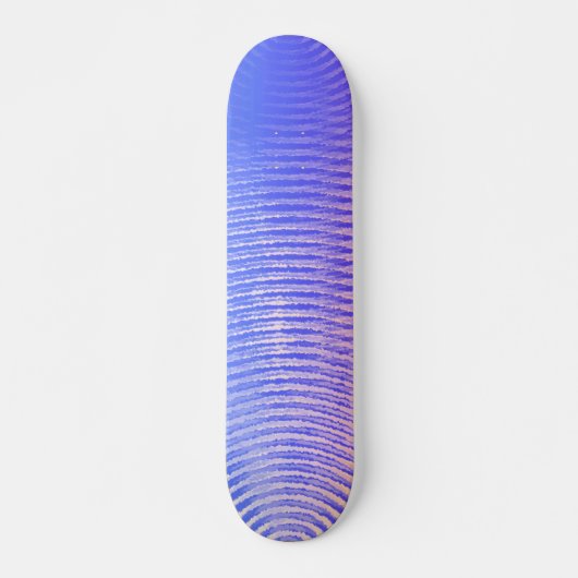 Blaue und orangefarbene Schallwellen Skateboard (Vorne)