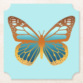 Blaue und orangefarbene Schmetterlinge Untersetzer