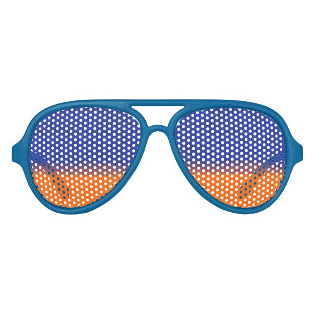 Blaue und orangefarbene Sonnenbrille aus Aviator-P (Vorderseite)
