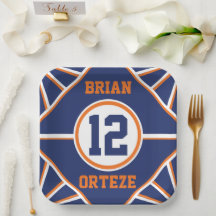 Blaue und orangefarbene Sportfolien