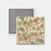 Blaue und orangefarbene Trellis-Tapete, 1864 Magnet (Vorderseite/Rückseite)