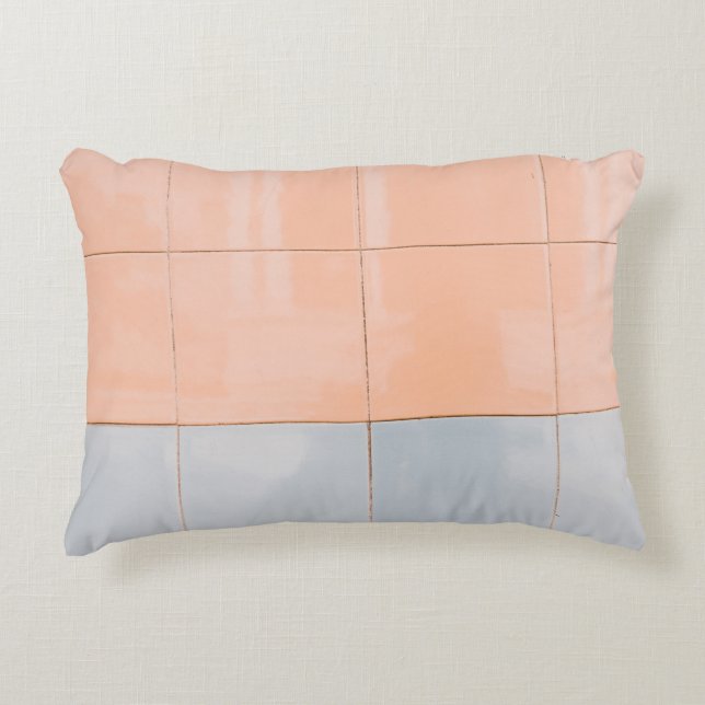 Blaue und orangefarbene Wand Dekokissen (Vorderseite)