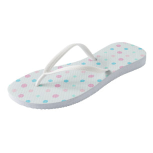 Blaue und Pfirsich-Punkte Badesandalen