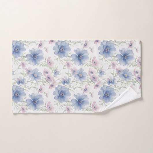 Blaue und rosa Anemone Handtuch (Handtuch)