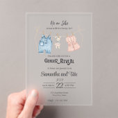 Blaue und rosa Aquarellfarbe Akryllische Einladung (Insitu (Handheld))