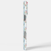 Blaue und rosa Blumen und Bows gestreift Case-Mate iPhone Hülle (Rückseite / Rechts)
