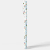 Blaue und rosa Blumen und Bows gestreift Case-Mate iPhone Hülle (Rückseite / Links)