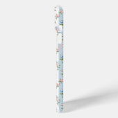 Blaue und rosa Blumen und Bows gestreift Case-Mate iPhone Hülle (Rückseite / Links)
