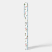Blaue und rosa Blumen und Bows gestreift Case-Mate iPhone Hülle (Rückseite / Links)