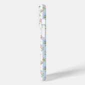 Blaue und rosa Blumen und Bows gestreift Case-Mate iPhone Hülle (Rückseite / Links)