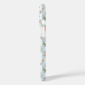 Blaue und rosa Blumen und Bows gestreift Case-Mate iPhone Hülle (Rückseite / Links)