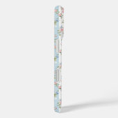 Blaue und rosa Blumen und Bows gestreift Case-Mate iPhone Hülle (Rückseite / Rechts)