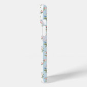 Blaue und rosa Blumen und Bows gestreift Case-Mate iPhone Hülle (Rückseite / Links)