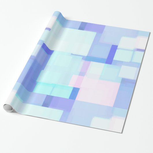 Blaue und rosa Farbe blockiert Packpapier (Ungerollt)
