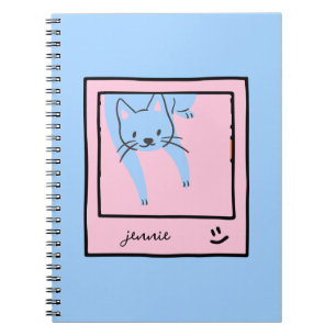 Blaue und rosa Farben der süßen Katze Notizblock