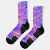 Blaue und rosa Feathers Socken (Links)