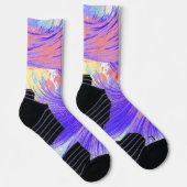 Blaue und rosa Feathers Socken (Rechts)