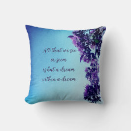 Blaue und rosa Frühlingsblütengedichte Kissen