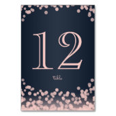 Blaue und rosa Funkellichter Tischnummer (Rückseite)