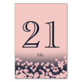 Blaue und rosa Funkellichter Tischnummer (Rückseite)