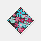 Blaue und rosa funkige Blume Serviette (Ecke)