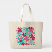 Blaue und rosa funky Blume Tote Tasche. Jumbo Stoffbeutel (Rückseite)