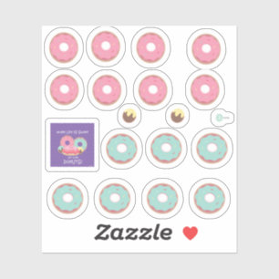 Blaue und Rosa glasierte Donut-Planer-Sticker Aufkleber