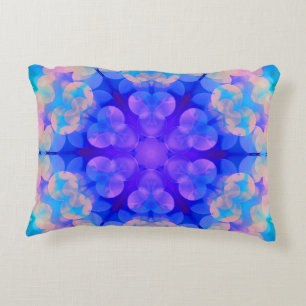 Blaue und rosa Gradient Pastel Bubble Art Dekokissen