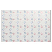 Blaue und rosa Herzen auf weißem Hintergrund Stoff (Fat Quarter (45,7 x 55,9 cm))