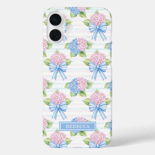 Blaue und rosa Hortensien Case-Mate iPhone Hülle (Rückseite)
