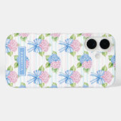 Blaue und rosa Hortensien Case-Mate iPhone Hülle (Rückseite (Horizontal))