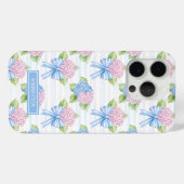 Blaue und rosa Hortensien Case-Mate iPhone Hülle (Rückseite (Horizontal))