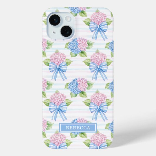 Blaue und rosa Hortensien Case-Mate iPhone Hülle (Rückseite)
